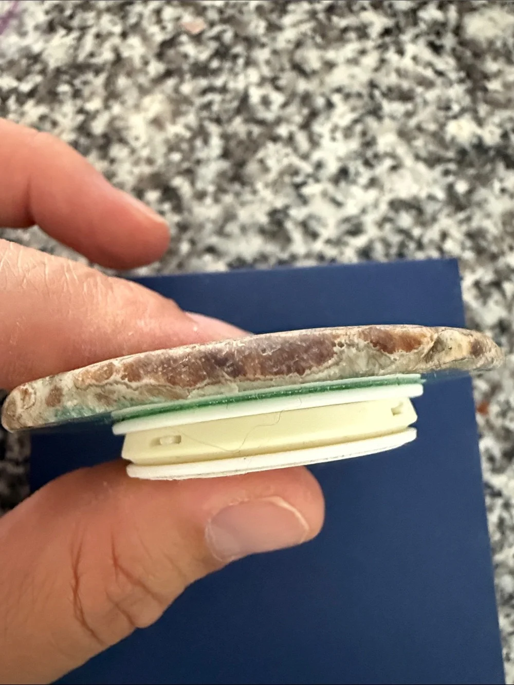 Green Agate Stone Slice Pop Socket
